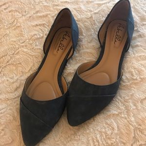 Dark Blue D’Orsay Flats
